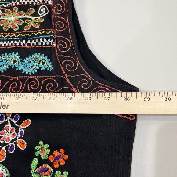 Vtg Victoria Jones Vest 3X Floral Embroidered  Whimsical Artsy Colorful Butterfl - Picture 6 of 7